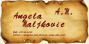 Angela Maljković vizit kartica